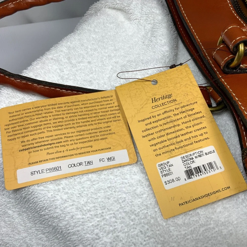 NWT - Patricia Nash Zancona Tan Leather Tote
